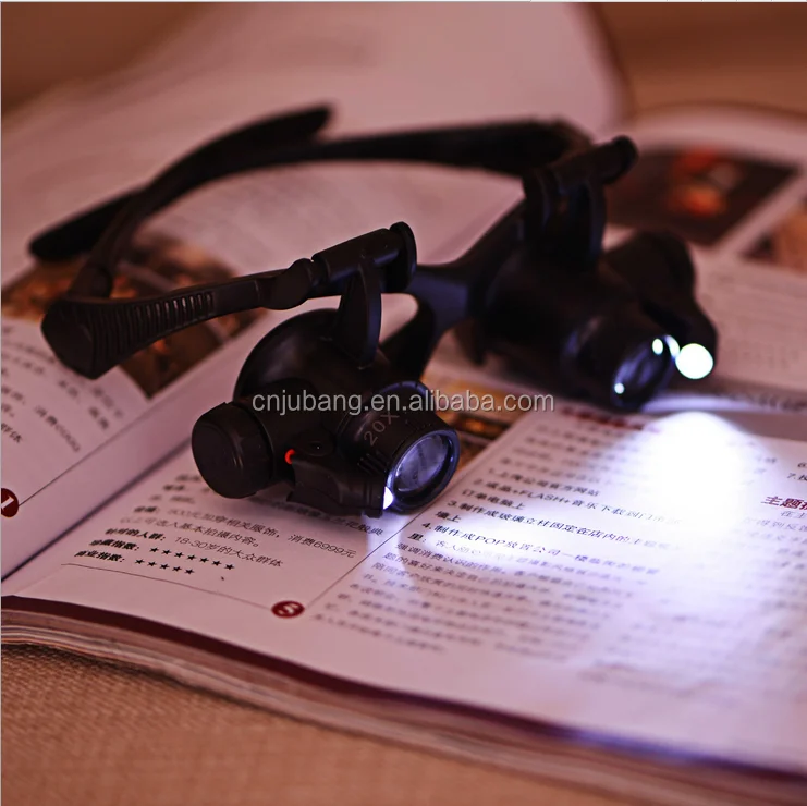 Magnifier Eye Glasses with Loupe Lens Jeweler Watch Repair LED Light / jeweler watch repair magnifying glasses