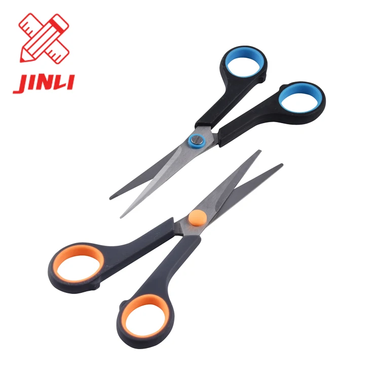 Fashion office supplies stationery PP TPR colorful handle safety children stainless steel office scissors