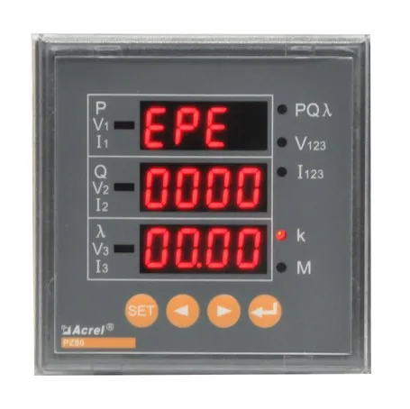 Led display three phase energy meter digital panel meter with input current AC 1A or 5A