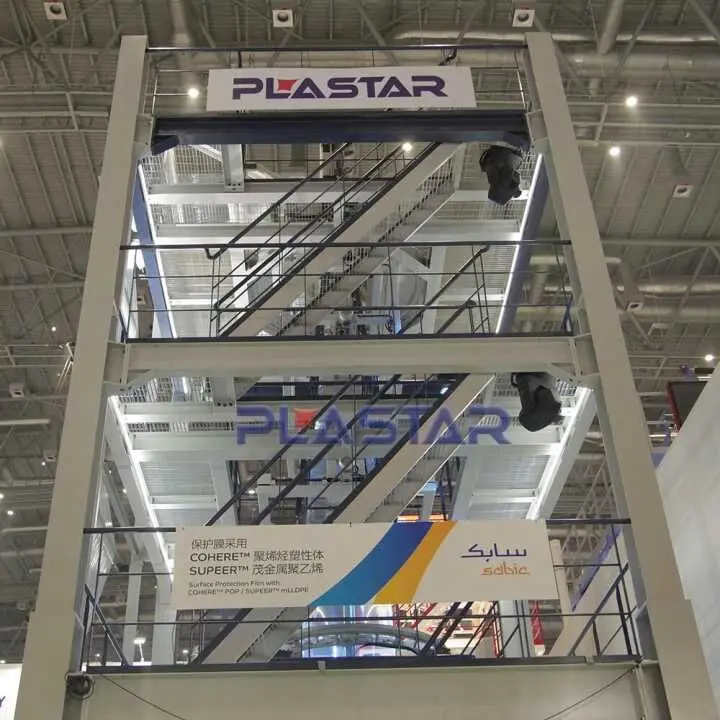 3 Layer Polyethylene Plastic Film Laminating Blowing Machine With The Auto Air Ring