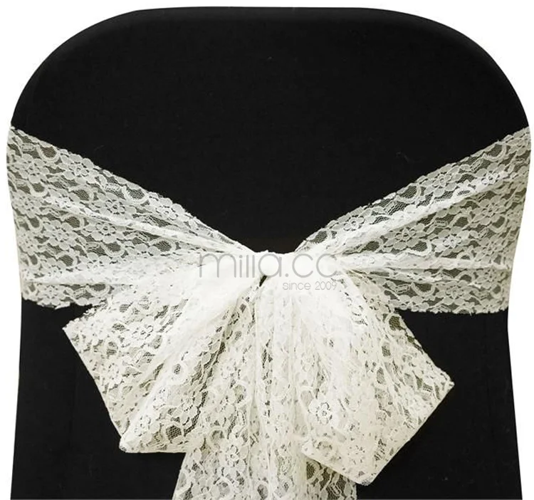 White Lace Chair Sash For Wedding Chair Covers
