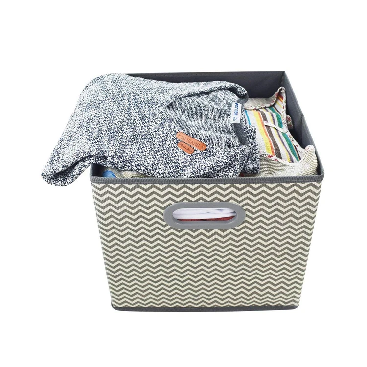 Тканевая Нетканая корзина контейнер ящики коробка для хранения фотографий с двумя пластиковыми ручками