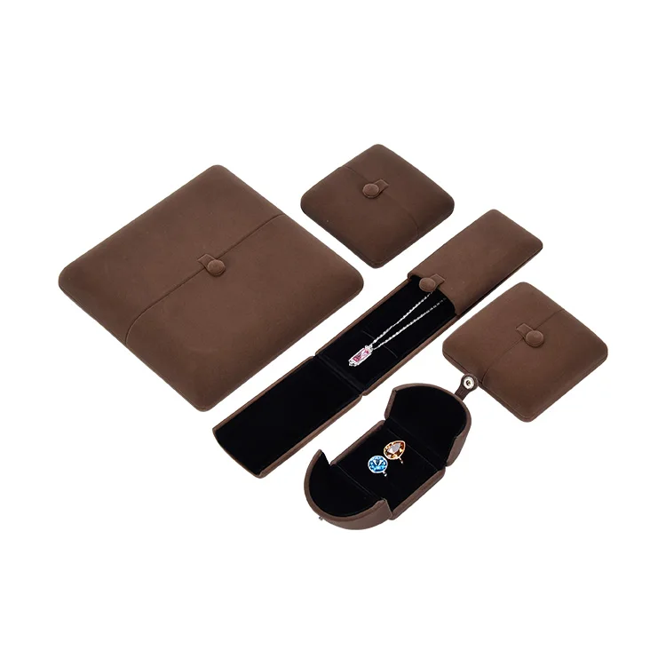 Long Plush Ring Box Velvet Jewelry Packaging Box Hot Selling  case with Logo Custom Necklace Gift Boxes