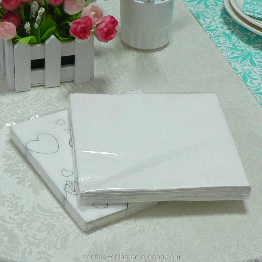 Custom Logo Printed Serviettes White Tissue Napkins Paper Napkins & Serviettes Dinner Napkins 20 Pcs Per Bag or Custom 2-4 Weeks
