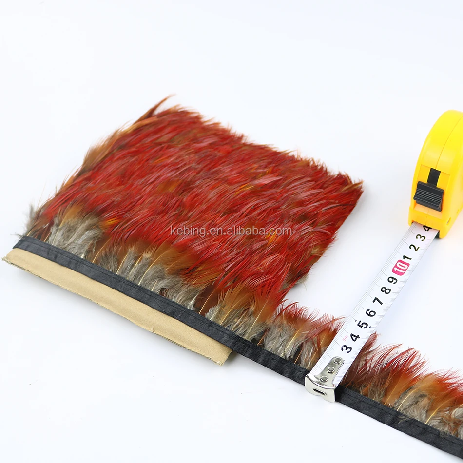 New arrival plume trim wholesale bulk dyed red pheasant feather fringe