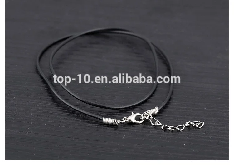 2019 Wholesale Hot Sale Simple Black Leather Chain Necklace Cord 2 Size With Stainless Steel Lobster Clasps Extender Unisex Gift