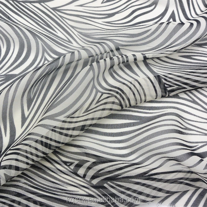 
Zebra printed silk georgette fabric, chiffon georgette silk fabric 