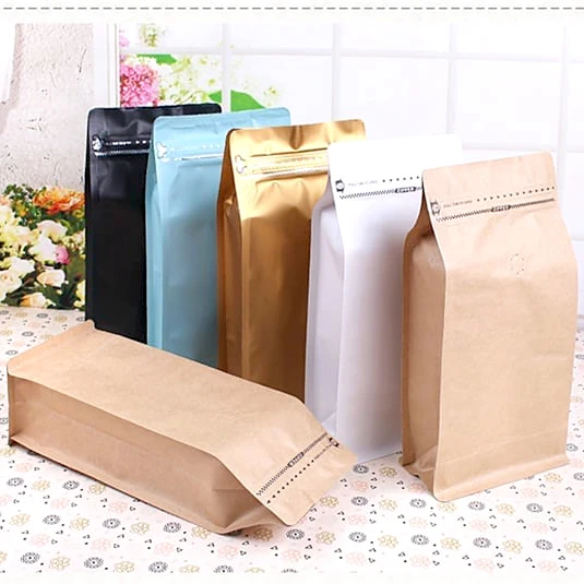 Food Grade Food Grade Packaging Practical Reusable Vented Zip Lock Coffee Packaging Bags With One-Way Valve