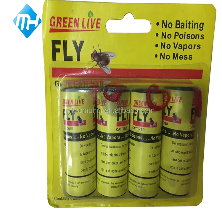 hot selling new design control 4pcs fly glue paper roll, fly catcher, insect killer