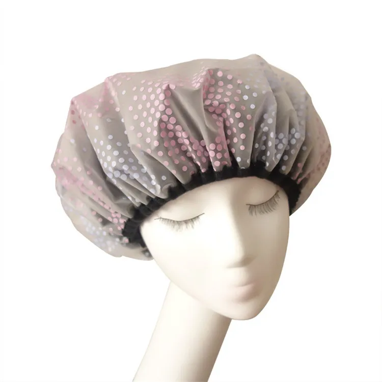 
Manufacturer Bath Accessories Women Shower Cap Reusable Waterproof Shower Cap With Elastic 
