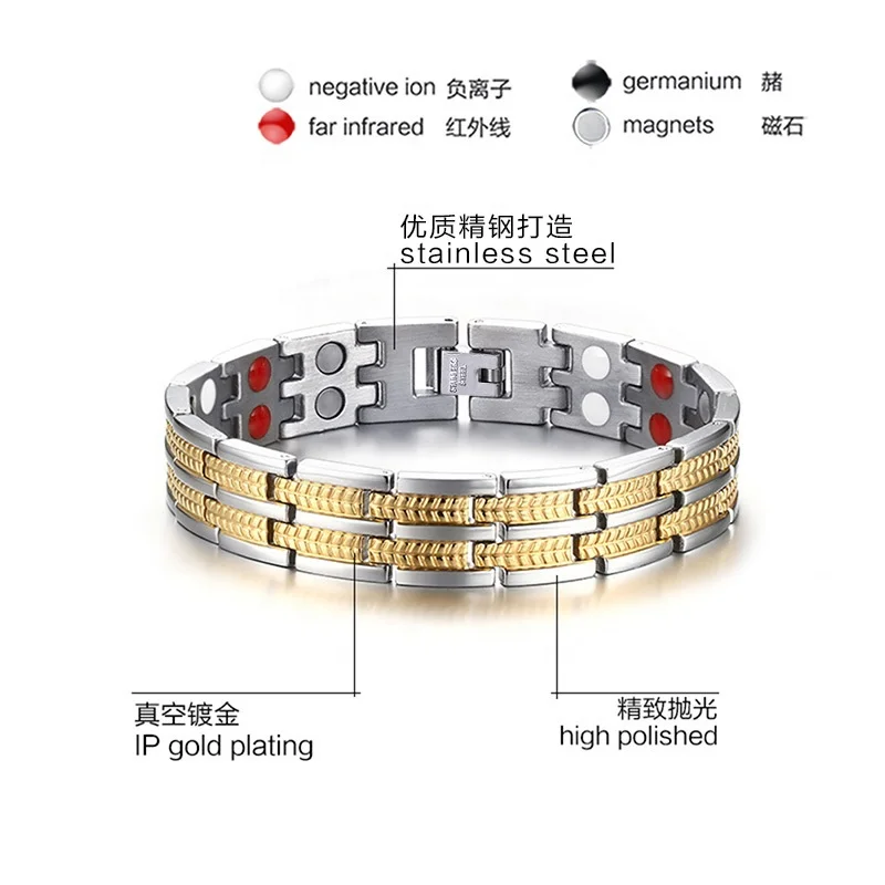 Fashionable and original design magnetic energy power germanium bracelet