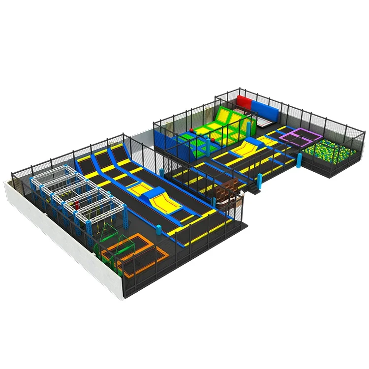 Hot-selling rectangular trampoline park, trampolines with foam pit for sale