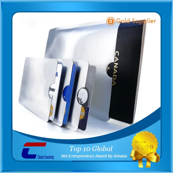 Contactless card protector rfid blocking money safe aluminum plastic credit card holder