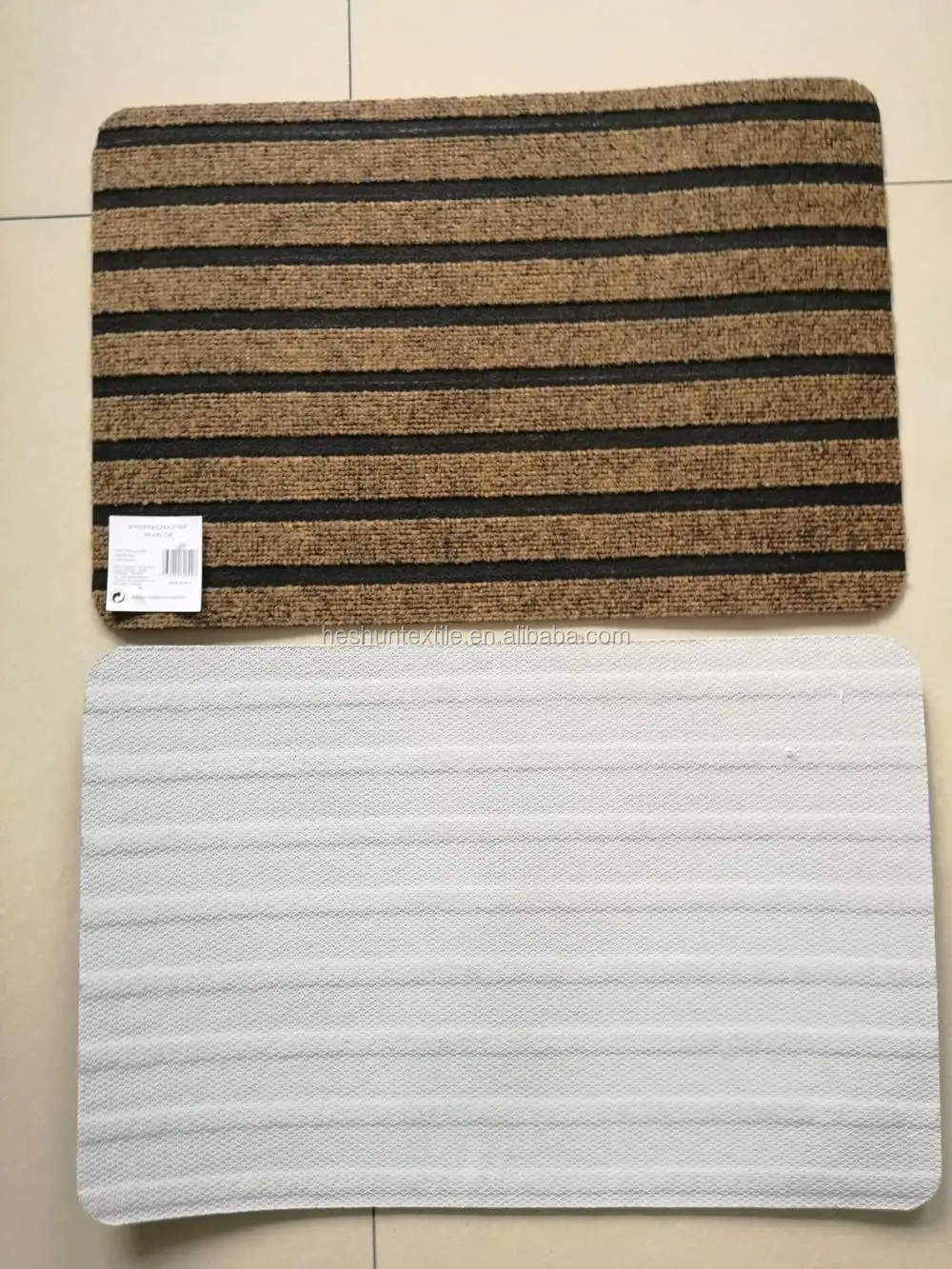 Double Stripe Door Mat ,Single Color Ribbed Door Mat With latex Backed