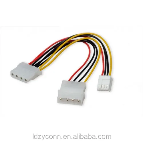 Molex 4-Pin to Molex 4-Pin and Floppy Disk Drive Power Cable