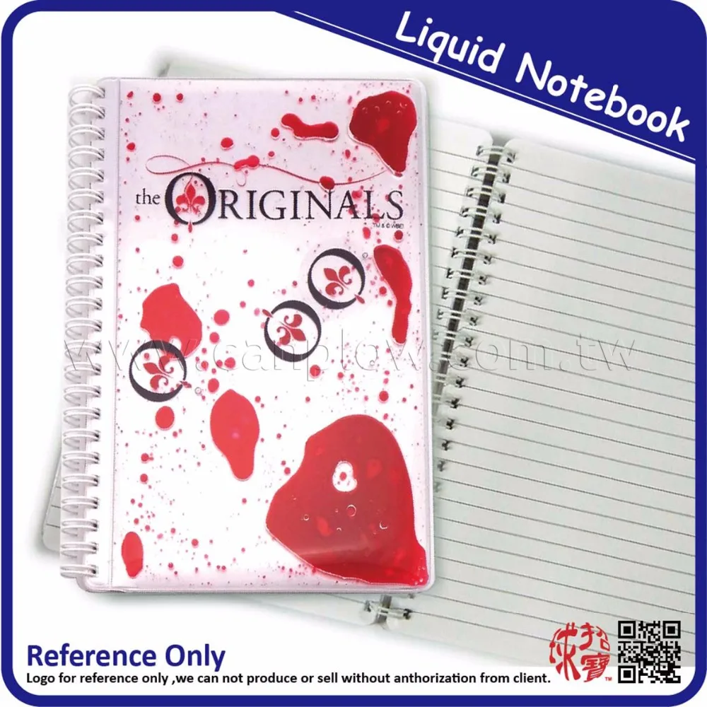 Promotional PVC 3D Liquid floater cover travel notebook
