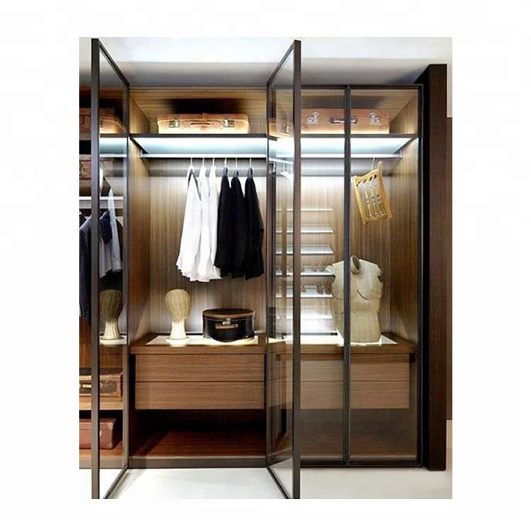Best Selling Products Contemporary Wardrobe Closet Glass Door With Handle