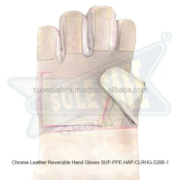Chrome Leather Reversible Hand Gloves ( SUP-PPE-HAP-CLRHG-520B-1 ) Best Quality Product In Cheap Price