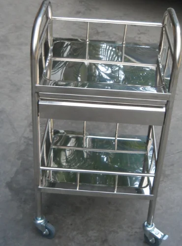 FY-E004 Best Selling ECG Trolley Stainless Steel Medical Cart with One Drawer