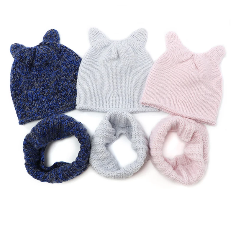 Cashmere Baby Winter Hat Scarf Set Crochet Scarf Hat Pattern Cashmere Hat Beanie Made in Inner Mongolia for Baby Children Plain