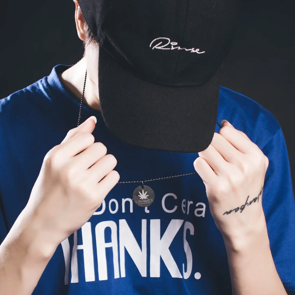 Craft Wolf Europe and the United States tide brand Ma Ye love smile face creative round necklace lucky men and women personality