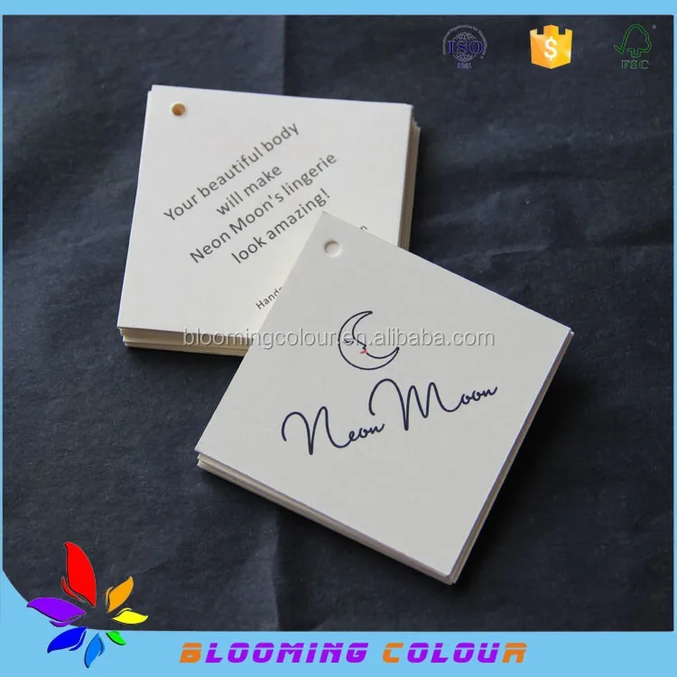 Custom shape jewelry tags,printed jewelry price tags