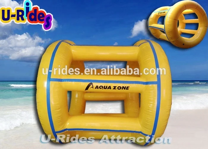 Wholesale New Yellow 0.9mm Durable PVC Tarpaulin Giant 2.5m inflatable water walking roller inflatable waterwheel for commercial