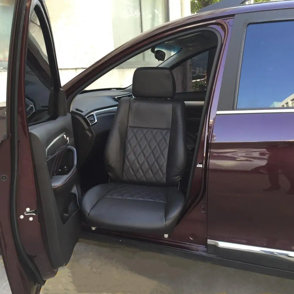 Luxury Leather Electric Adjustable Swivel Turning Seat Rotating Lift Car Seat for Disabled Handicapped Patient Wheelchair Users