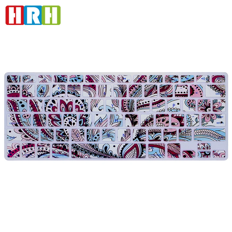 мандала Пейсли цветок Английский клавиатура протектор для macbook air keyboard cover