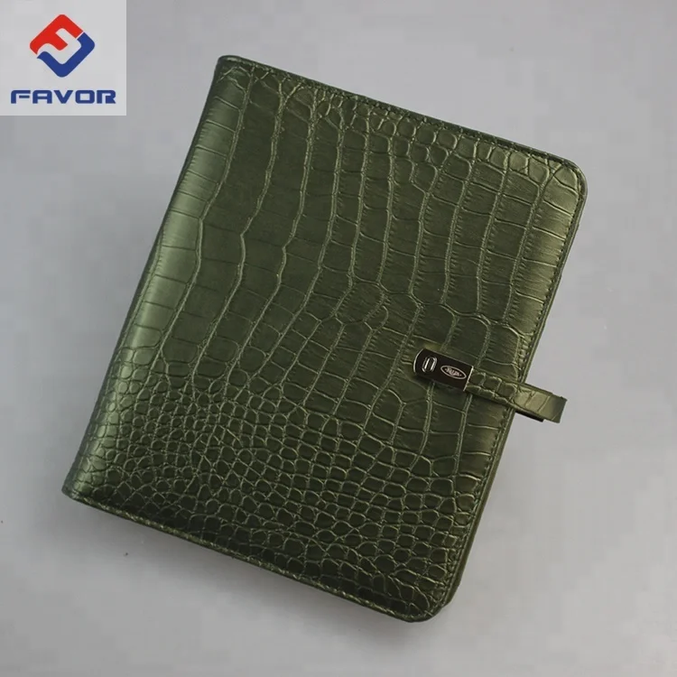 
luxury gift crocodile grain customized A5 B5 PU leather magnetic ring planner notebook organizer 
