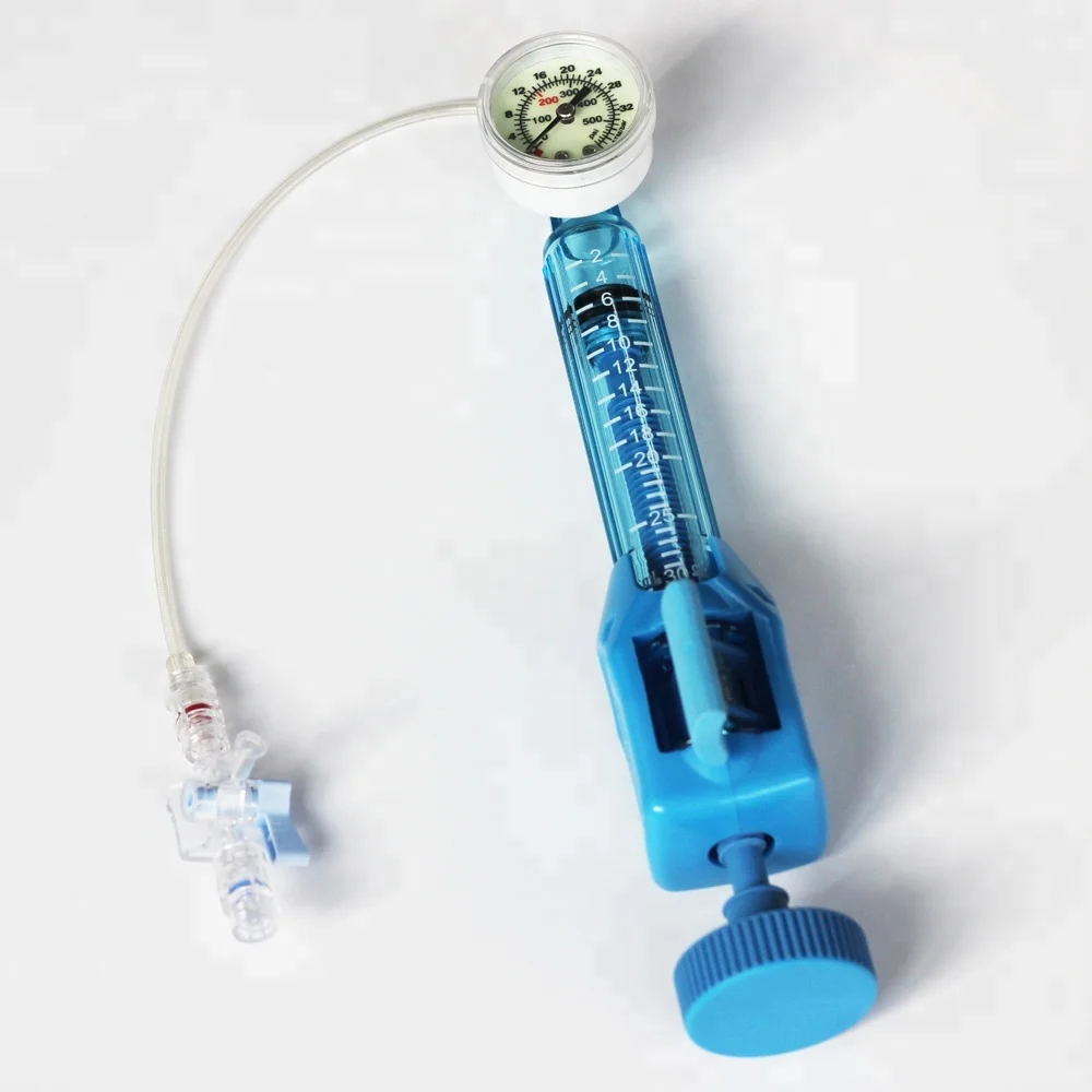 medical disposable cardiology angiography ptca balloon catheter pressure gauge indeflator balloon inflation device