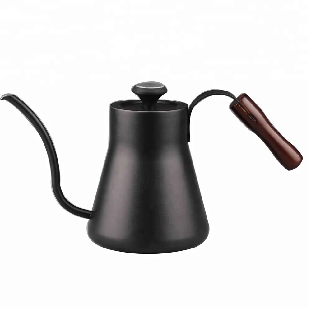 Stainless Steel Pour-over Kettle For Coffee And Tea, Matte Black, 1200ml Hand Drip Coffee Kettle W/Gooseneck Spout & Thermometer