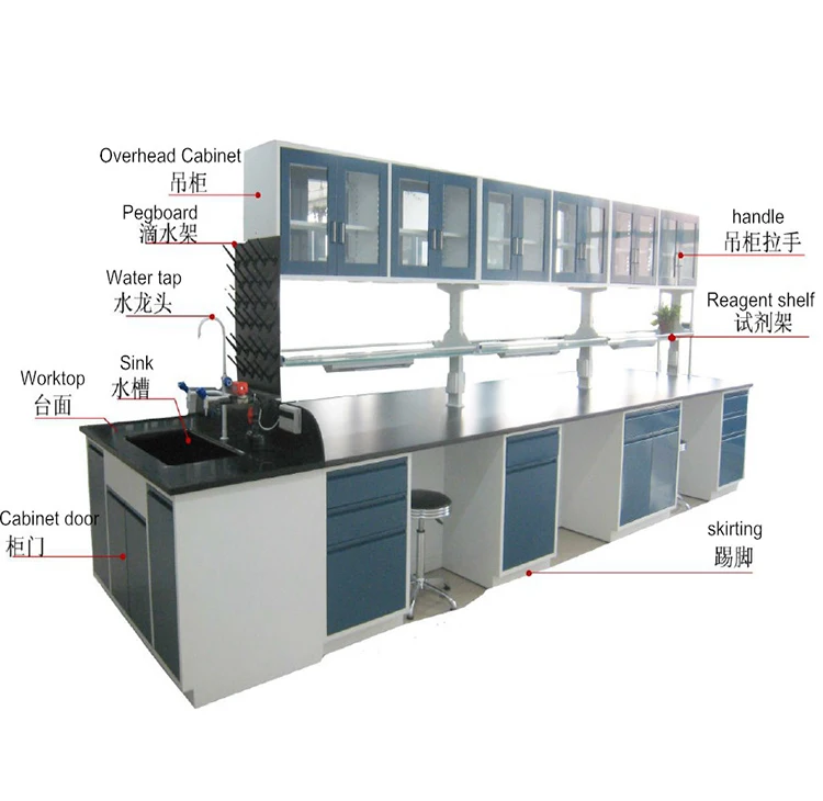 China School Laboratory Furniture Manufacturer Steel Wood Work Bench for Sale