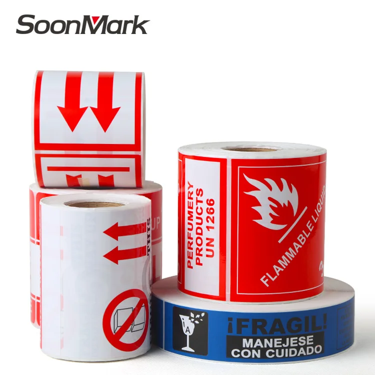 Flammable Solid Dangerous Goods Sticker Hazard Handing Labels shipping Care Label
