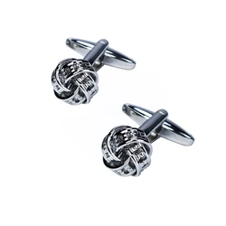 Shirt Gold Cufflinks Black Silver Tone Unique Business Wedding Silver Knot Cufflinks for Men