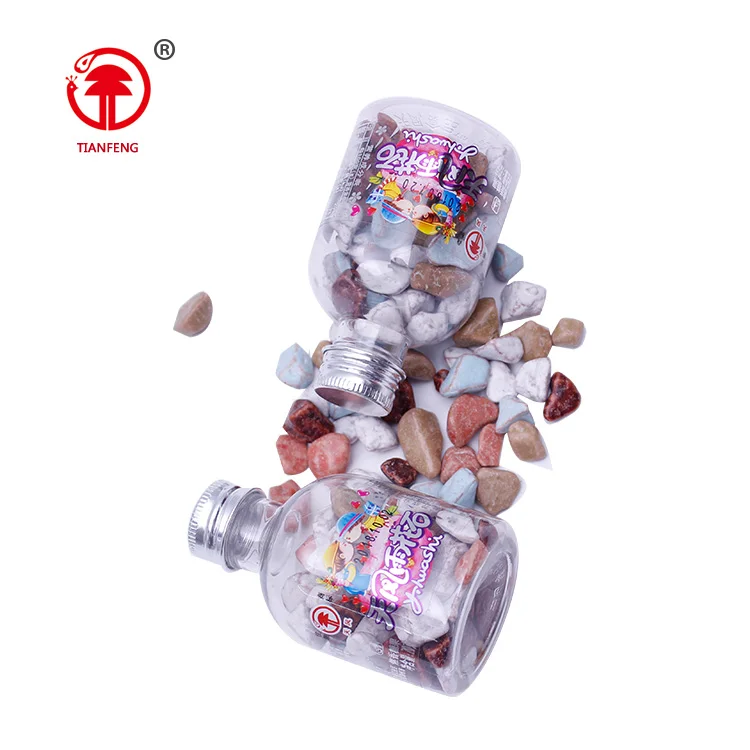 High quality stone chewy candy milk chocolate flavor rock stone candy soft chewy fruit candy