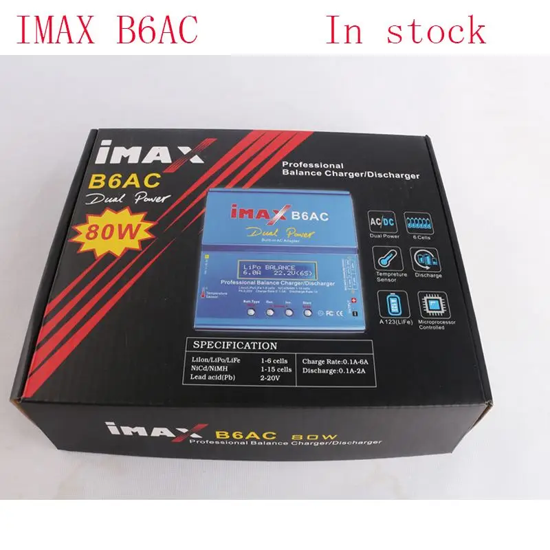 80W IMAX B6AC RC Balance Lipo Battery Charger B6 AC Nimh Nicd lithium Battery Balance Charger Discharger with Digital LCD Screen