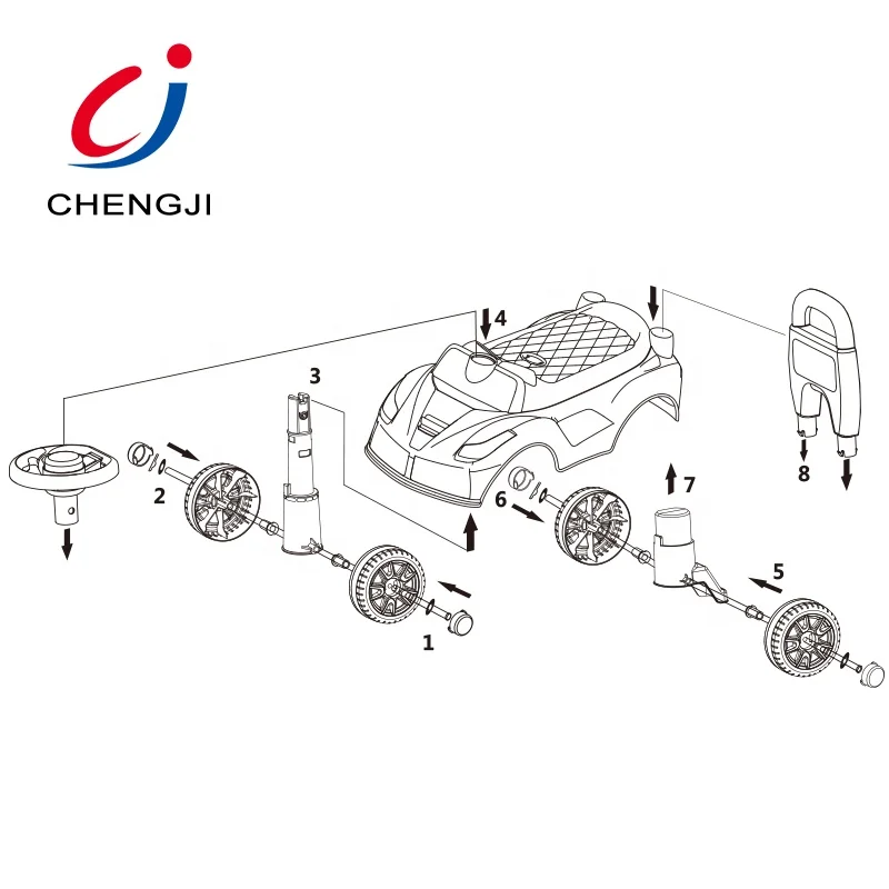 
Hot selling children slide mini plastic cool design assembly cheap baby ride on car 