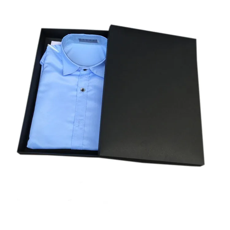 Custom Logo Black Kraft Paper Shirt Packaging Apparel Box