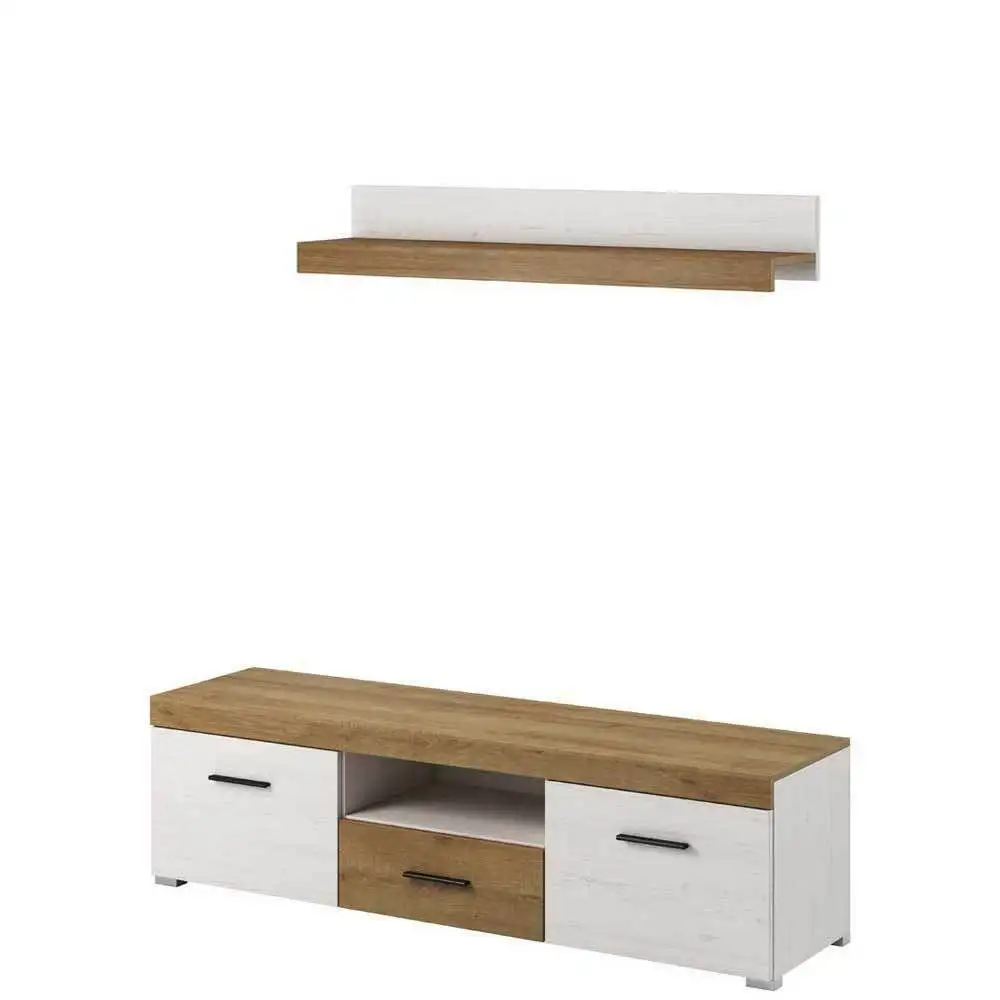 Living Room Furniture Set Unit Display Cabinet Shelves Wood Effect Tv Glass TV Stand Modern Wooden 3mm MDF Adjustable (height)