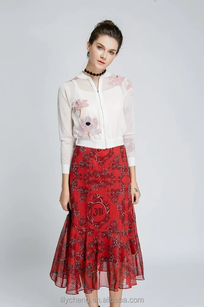 Custom wholesale women ladies girls long skirt printed skirt beach boho Midi skirts