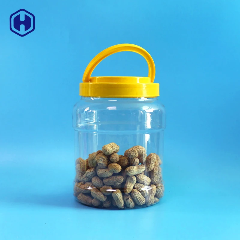 2500ml high capacity big antique handle screw lid flour farina rice fermentation pickle PET plastic bottles jar