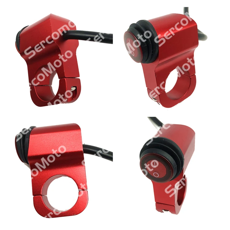 Водонепроницаемые переключатели на руль для мотоцикла, 12 В, 7/8 дюйма, 22 мм, стоп-сигналы для фар, противотуманные фары, переключатель ВКЛ./ВЫКЛ. С индикатором