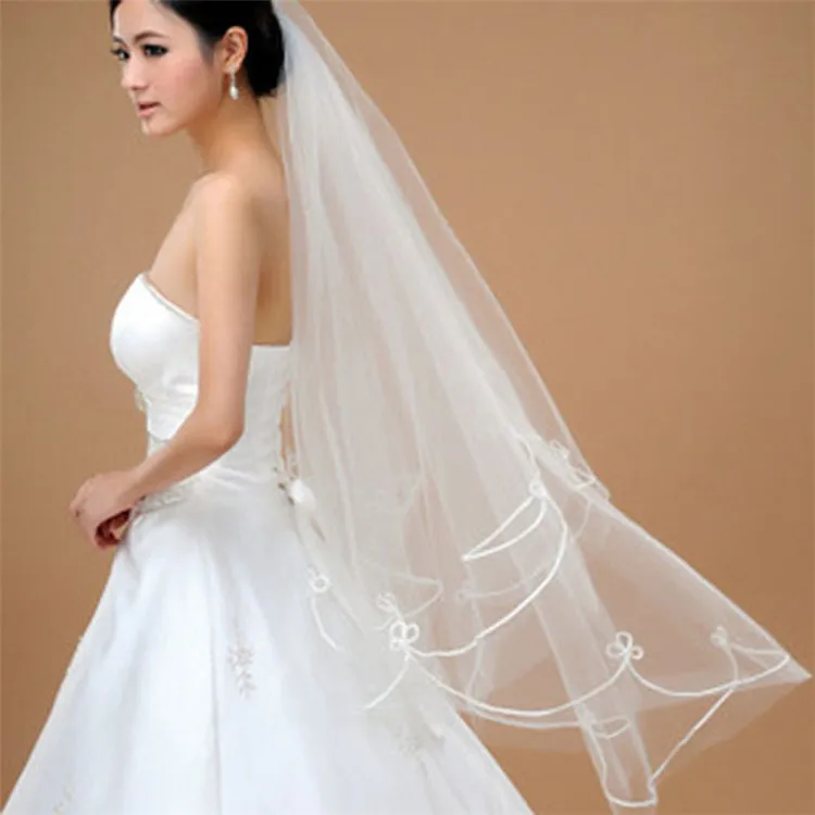 Factory price white wedding head veil for bridal