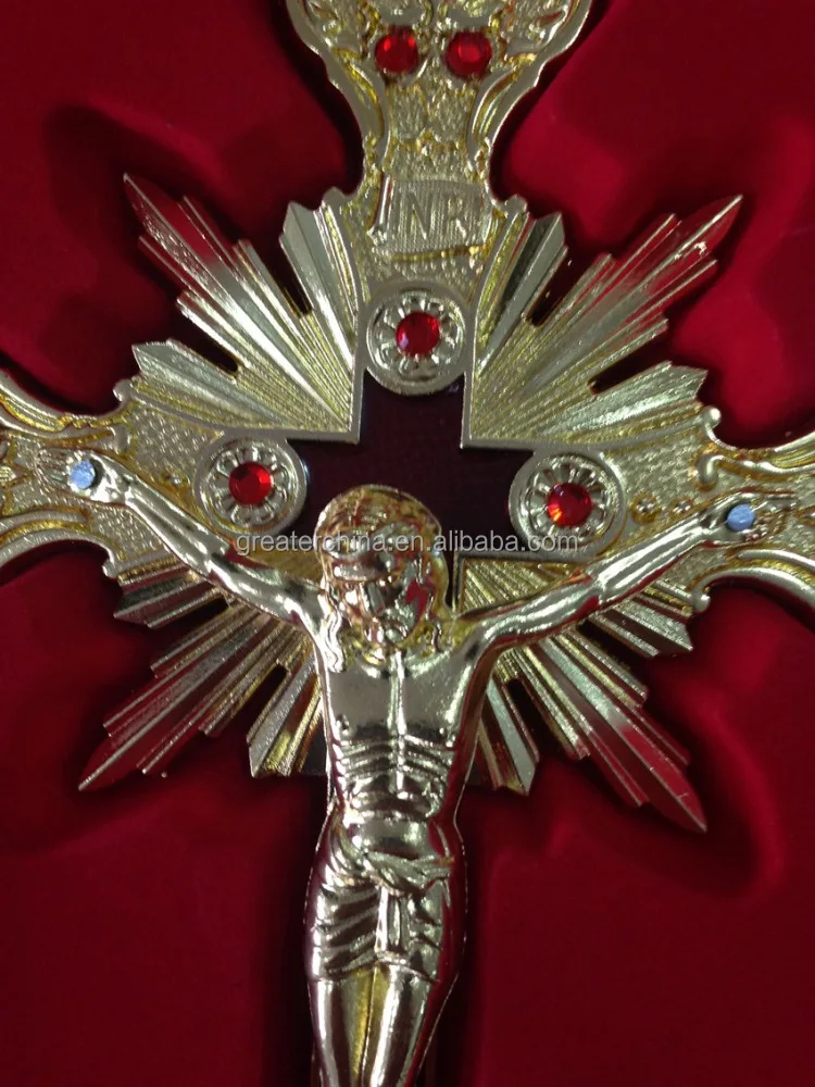 Best Selling Standing Crucifix With Gift Box,gold Religious Standing Crucifix