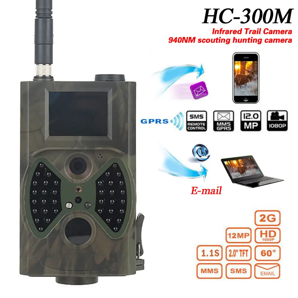 Suntek 2G GSM MMS SMTP Photo Traps12MP 1080P Hunting Trail  Digital  Wild Outdoor Camera  HC300M