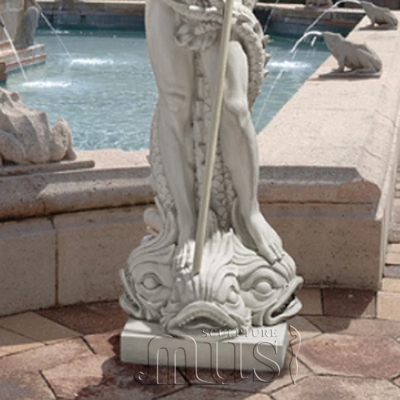 Garden Decoration Antique Marble Poseidon Sculpture