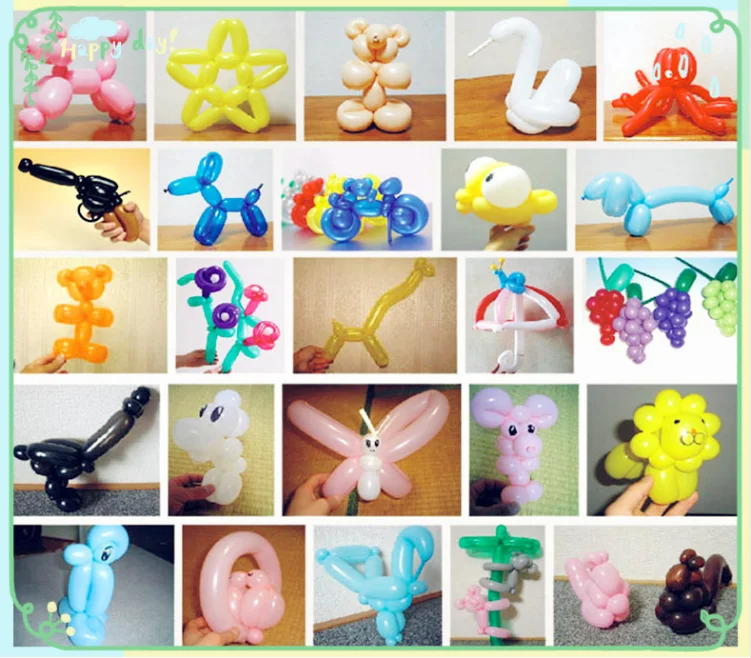 Good quality 100pcs/lot 1.8g 260 Magic Balloons Long Balloon Modelling Latex balloons Clown balls Assorted many Color Toys