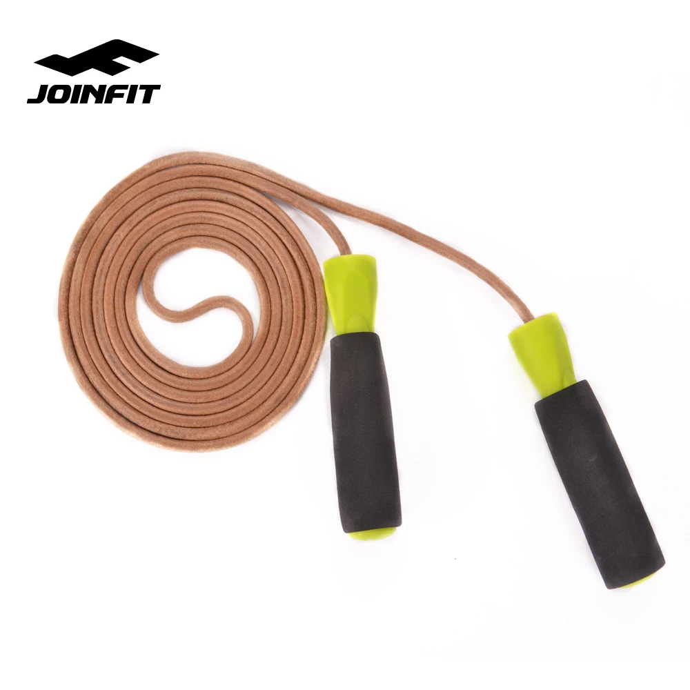 Cowhide Skipping Jump Rope Leather with Custom Color Handle