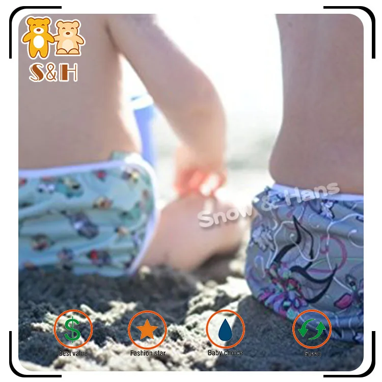 New design high quality soft lining nylon mesh nappies reusable baby swimming pants